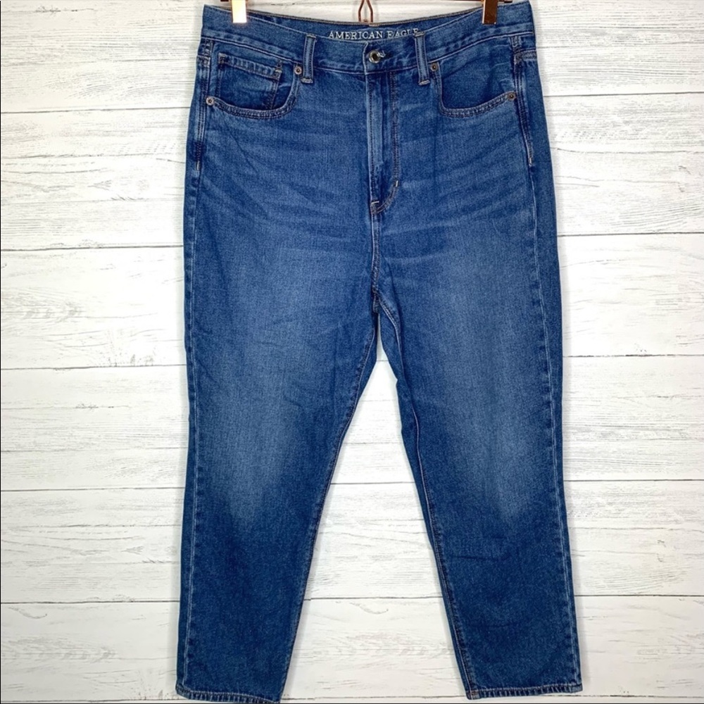 American Eagle Medium Wash Mom Jeans 12 Short